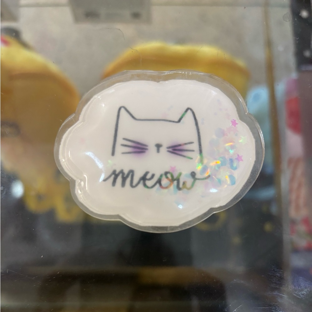 Meow Cat Sticker Patch - White